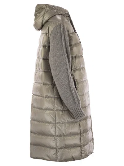 Herno Women Resort Down Jacket In Ultralight Nylon And Mesh In Gray