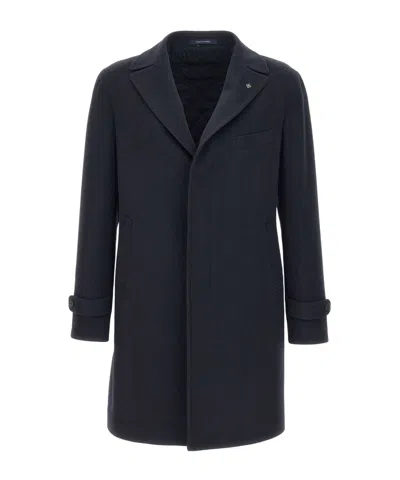 Tagliatore Single-breasted Tailored Coat In Blue