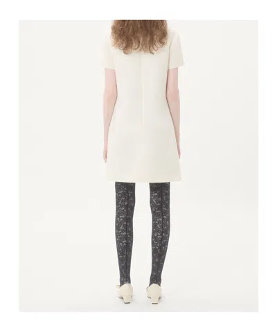 Valentino Short Sleeve Dress In White