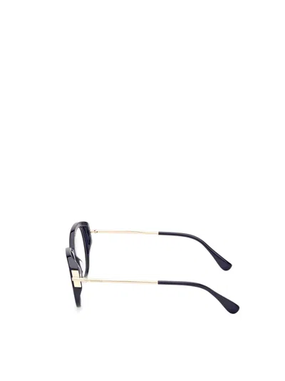 Max Mara Oval Frame Glasses In Black