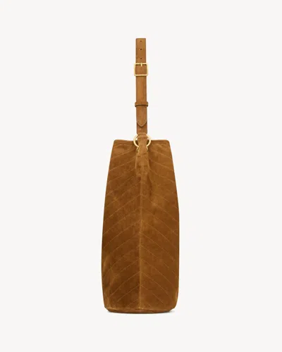 Saint Laurent Niki Supple Bucket In Suede In Brown