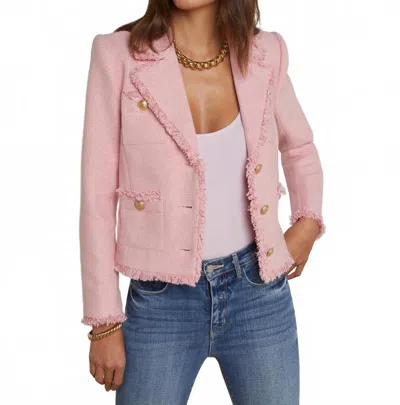 L Agence Sylvia Collared Jacket In Pale Pink/gold In Pink