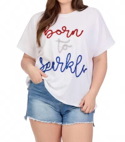 Mudpie Patriotic Sparkle Top In White In White