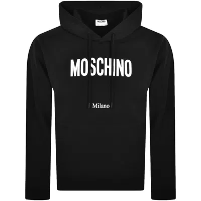 Moschino Cotton Hoodie With Drawstrings And Kangaroo Pocket In Black