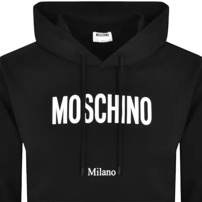 Moschino Cotton Hoodie With Drawstrings And Kangaroo Pocket In Black