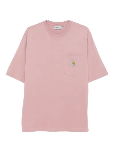 Carhartt Hudson Pocket T-shirt In Pink