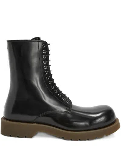 Jil Sander Ankle Boots With Chunky Sole And Pull Tab In Black