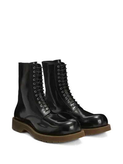 Jil Sander Ankle Boots With Chunky Sole And Pull Tab In Black