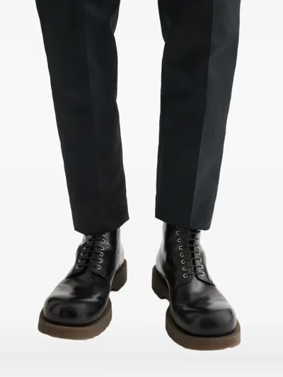 Jil Sander Ankle Boots With Chunky Sole And Pull Tab In Black