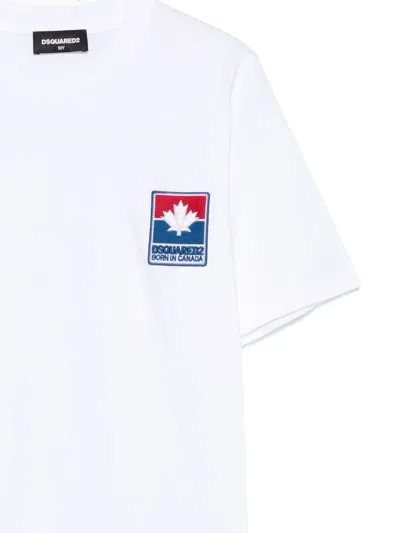 Dsquared2 Maple-leaf Patch T-shirt In White