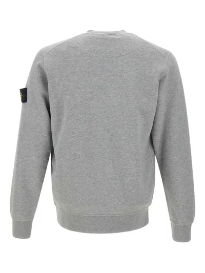 Stone Island Light Grey Cotton Fine Knit Sweaters In Gray