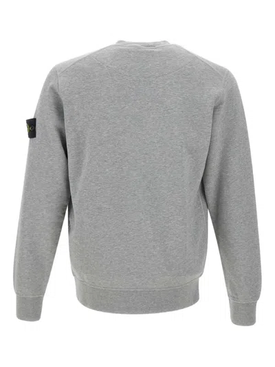 Stone Island Light Grey Cotton Fine Knit Sweaters In Gray