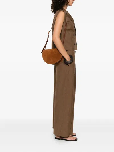 Wandler Kate Half-moon Satchel Bag In Brown