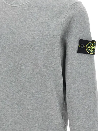 Stone Island Light Grey Cotton Fine Knit Sweaters In Gray
