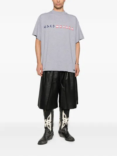 Balenciaga International T-shirt Oversized In Heather Grey In Gray
