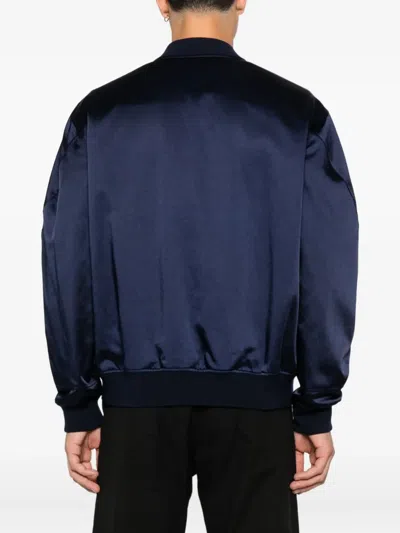 Givenchy Logo Bomber Jacket Puffer Jackets Blue In Multi