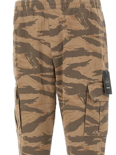 Represent Stretch-cotton Cargo Trousers In Brown