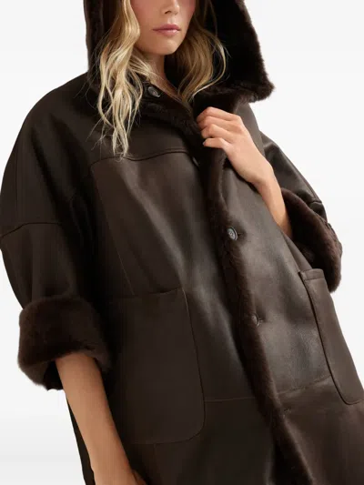 Brunello Cucinelli Chiara Boni "thadira" Jersey Long Dress In Brown