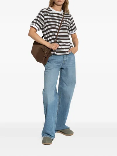 Samsoe & Samsoe Womens Turkish Coffee St. Sacamina Striped Cotton-jersey T-shirt In Multi