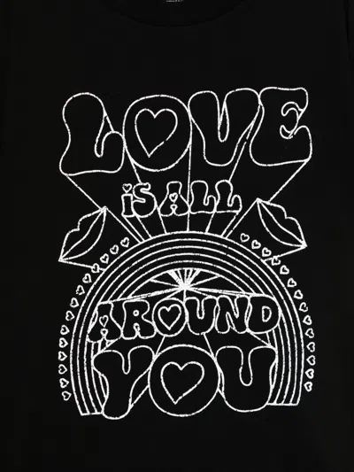 Stella Mccartney Rainbow-graphic T-shirt In Black