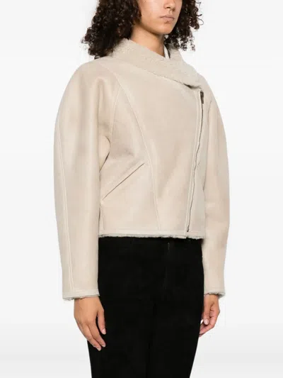 Isabel Marant Women Ecru Lamb Shearling Blondine Jacket In Neutral