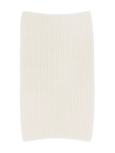 Lemaire Ribbed High-neck Snood In White