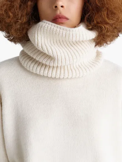 Lemaire Ribbed High-neck Snood In White