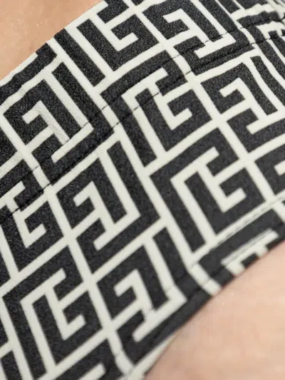Balmain Geometric-pattern Swim Briefs In Black | ModeSens