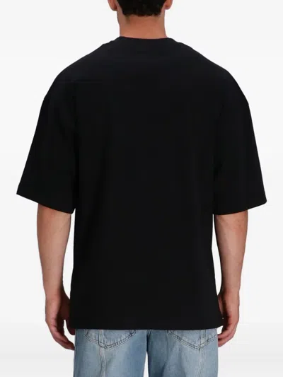 Moschino Crystal Logo Crew Neck T-shirt With Short Sleeves In Black