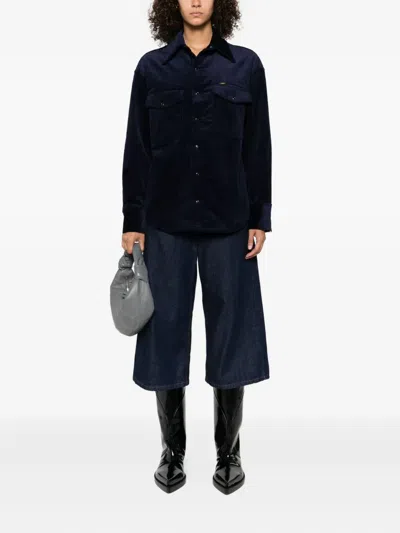 Lois Jeans Corduroy Pocketed Shirt In Blue