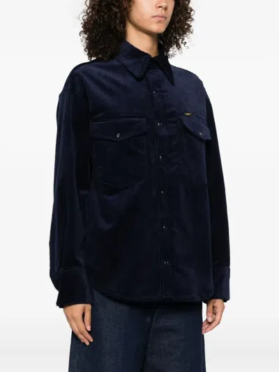 Lois Jeans Corduroy Pocketed Shirt In Blue