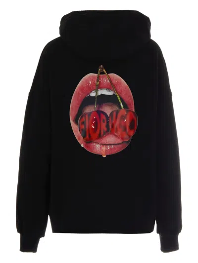 Fiorucci Cherry Mouth Black Sweatshirt In Black