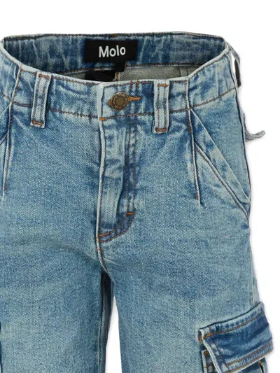 Molo Cargo-pockets Jeans In Blue