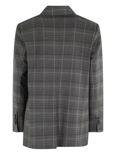 Seventy Check Pattern Blazer With Classic Silhouette In Gray