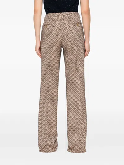 Etro Allover Floral Printed Straight-leg Trousers In Neutral