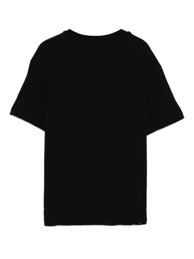 Msgm Abstract-print Cotton T-shirt In Black