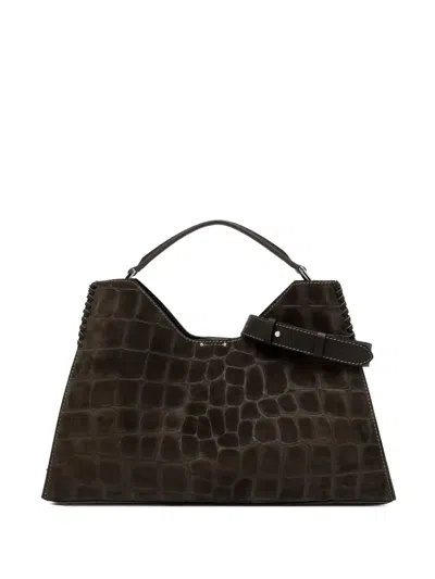 AURORA 仿鳄鱼纹皮质单肩包