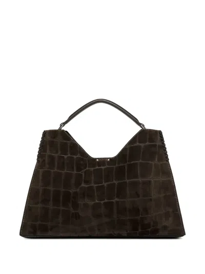 AURORA 仿鳄鱼纹皮质单肩包