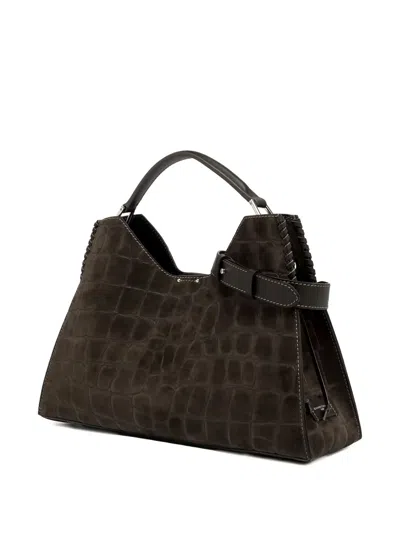 AURORA 仿鳄鱼纹皮质单肩包