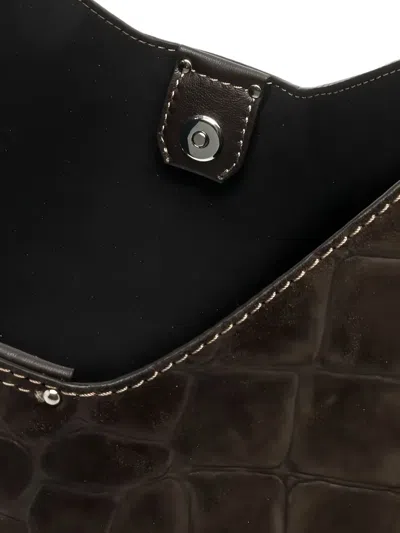 AURORA 仿鳄鱼纹皮质单肩包