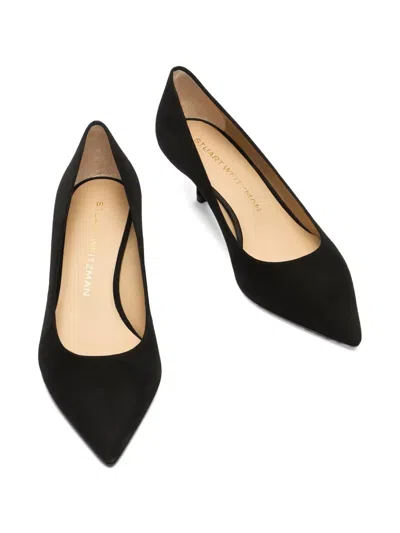 Stuart Weitzman 50mm Stuart Power Kitten-heel Pumps In Black