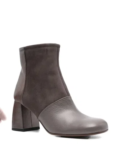 Chie Mihara 70mm Leather Suede Boots In Gray