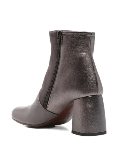 Chie Mihara 70mm Leather Suede Boots In Gray