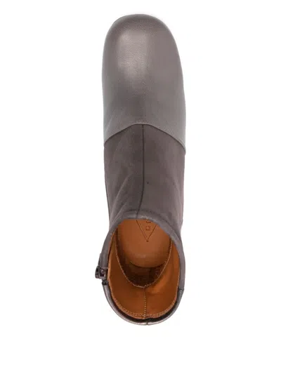 Chie Mihara 70mm Leather Suede Boots In Gray