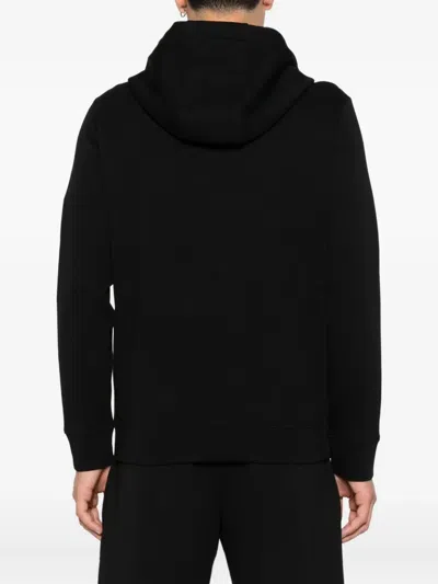 Emporio Armani Logo Cotton Hoodie With Hooded Design In Black