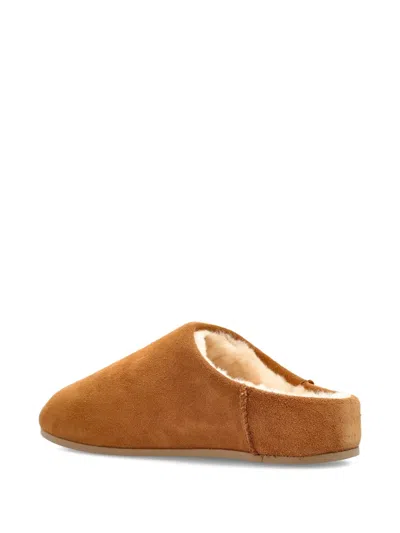 Ugg Slip-on Sandals With Smooth Suede Exterior In Brown