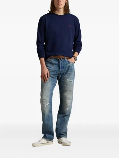 Polo Ralph Lauren Classic Fit Jersey Long-sleeve T-shirt In Blue