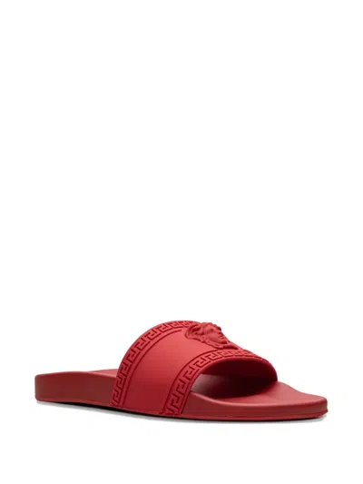 Versace Palazzo Medusa Pool Slides In Red