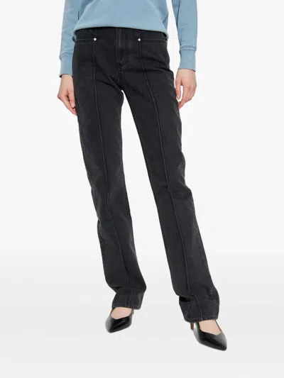 Isabel Marant Five-pocket Trousers With Belt Loops And Contrast Stitching In Black