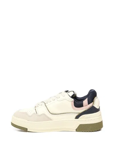 Autry Low Top Leather And Fabric Sneakers In Neutral